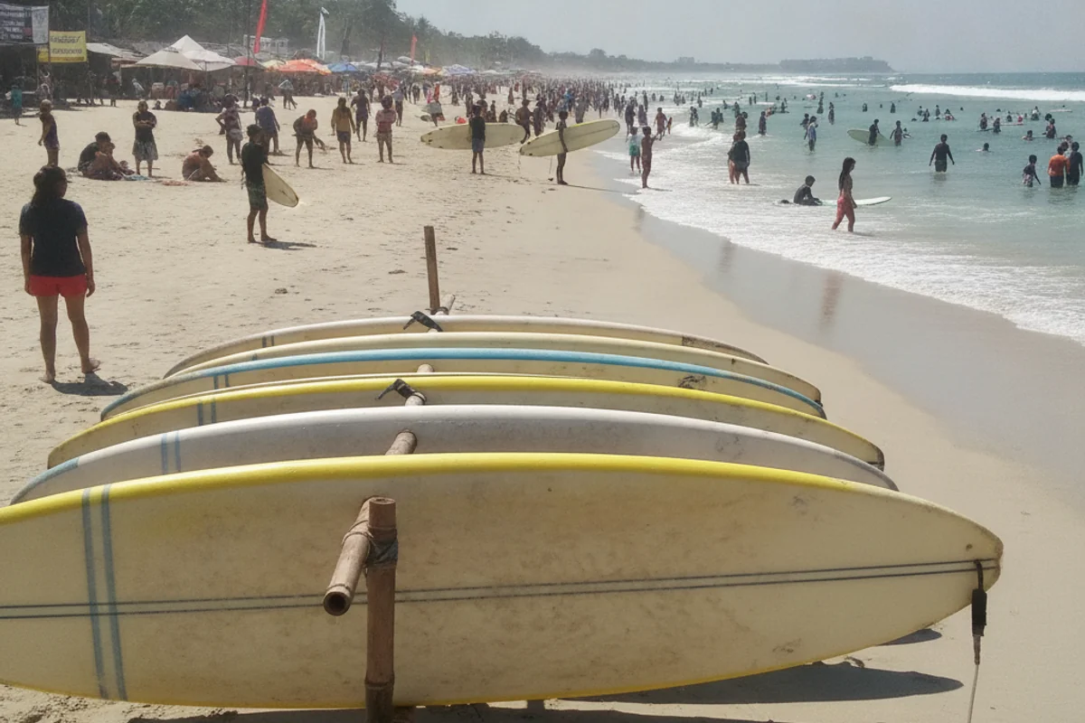 Surfboards at Kuta Beach, Bali