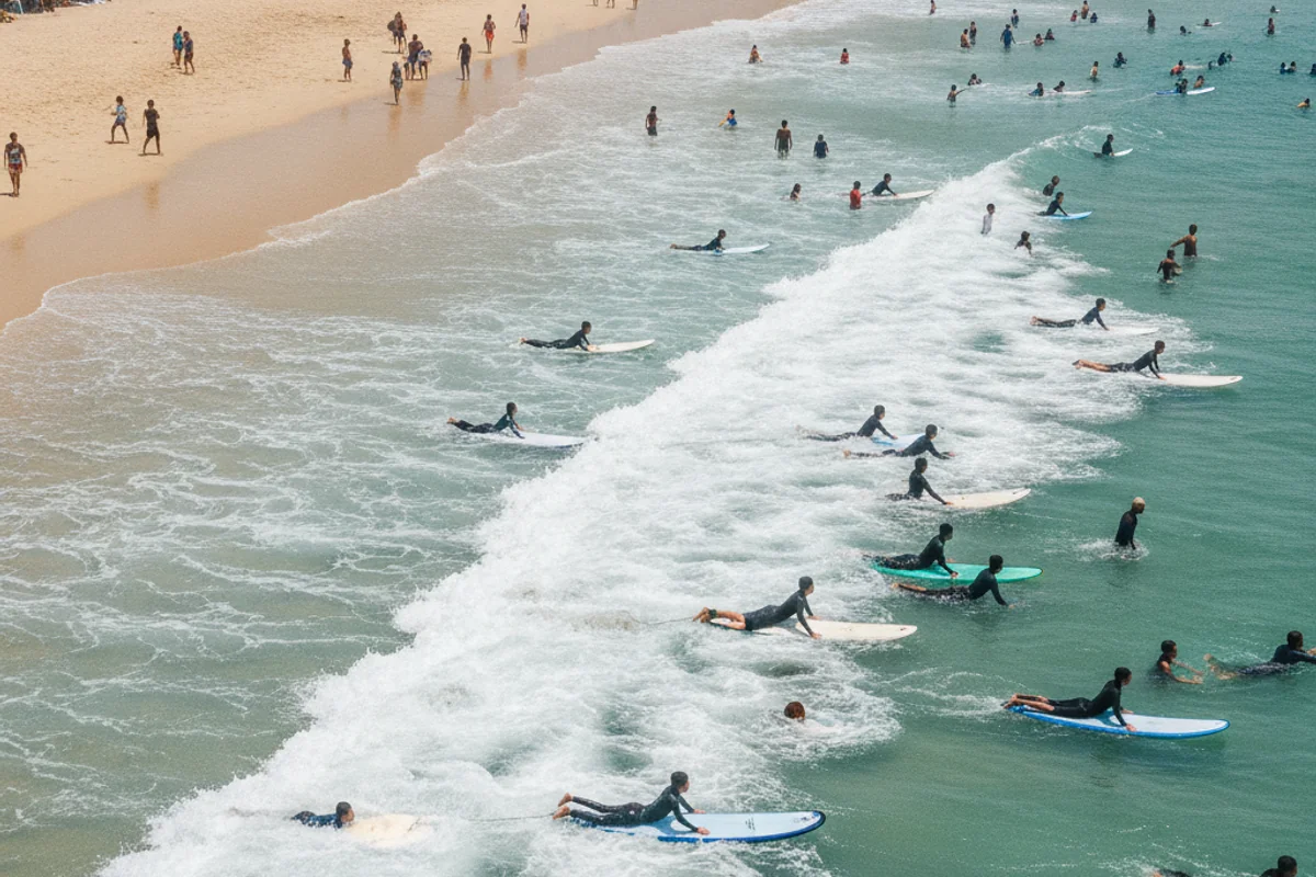 The wave break at Kuta Beach, Bali