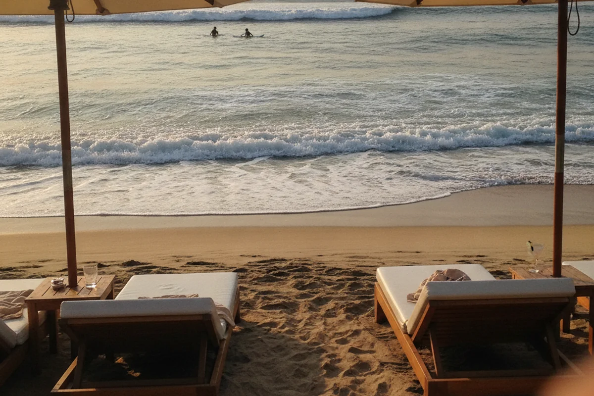 The wave break at Seminyak, Bali